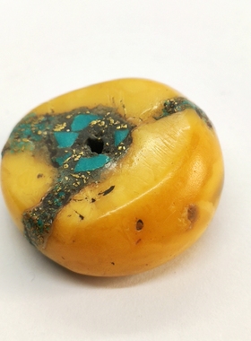 天然蜜蜡绿松石残件修补静心安神