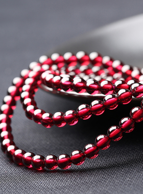 石榴石手链女正品素珠水晶手串
