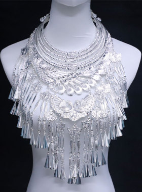 苗族新款项圈苗银项圈夸张项链少数民族围脖云南贵州广西特色饰品