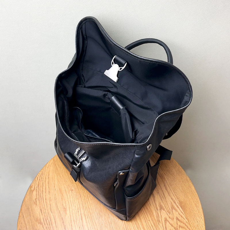 高级感植鞣皮双肩包真皮男士小号电脑背包头层牛皮男包通勤书包潮 - 图2