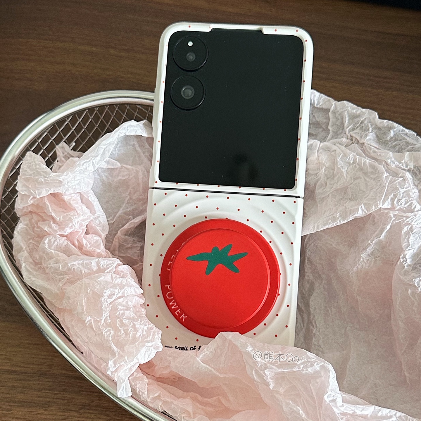 可爱简约番茄磁吸支架适用小米Mixflip2手机壳pocket华为PuraX保护套三星ZFLIP7/6/5硬壳OPPOn3flip荣耀vflip - 图1