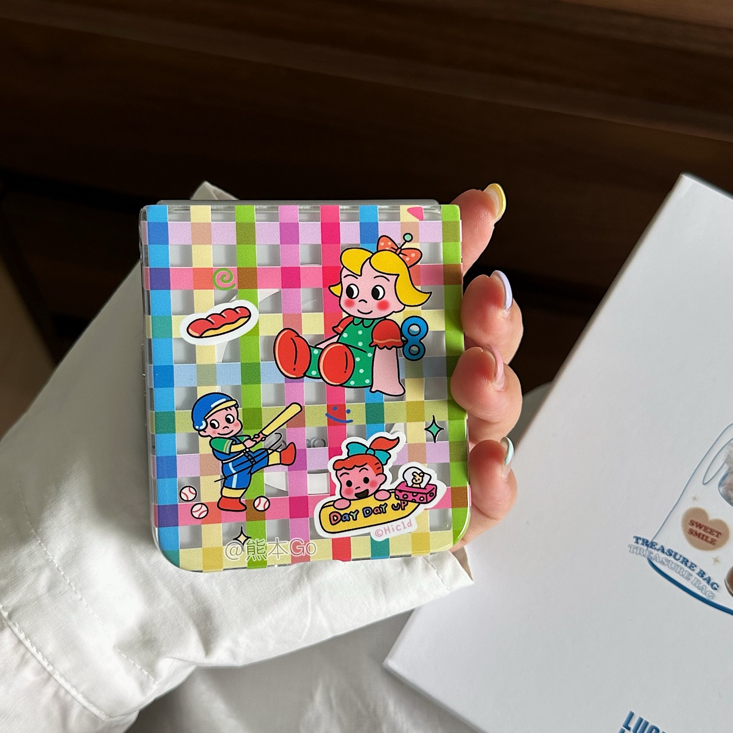 可爱原田治女孩适用华为PuraX手机壳pocket2三星ZFLIP7/6/5小米Mixflip2磁吸支架Nova挂链硬OPPOn3flip荣耀V - 图2