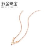 新金 Ювелирное украшение, золотое ожерелье с буквами, вместительная и большая цепочка, 18 карат, розовое золото