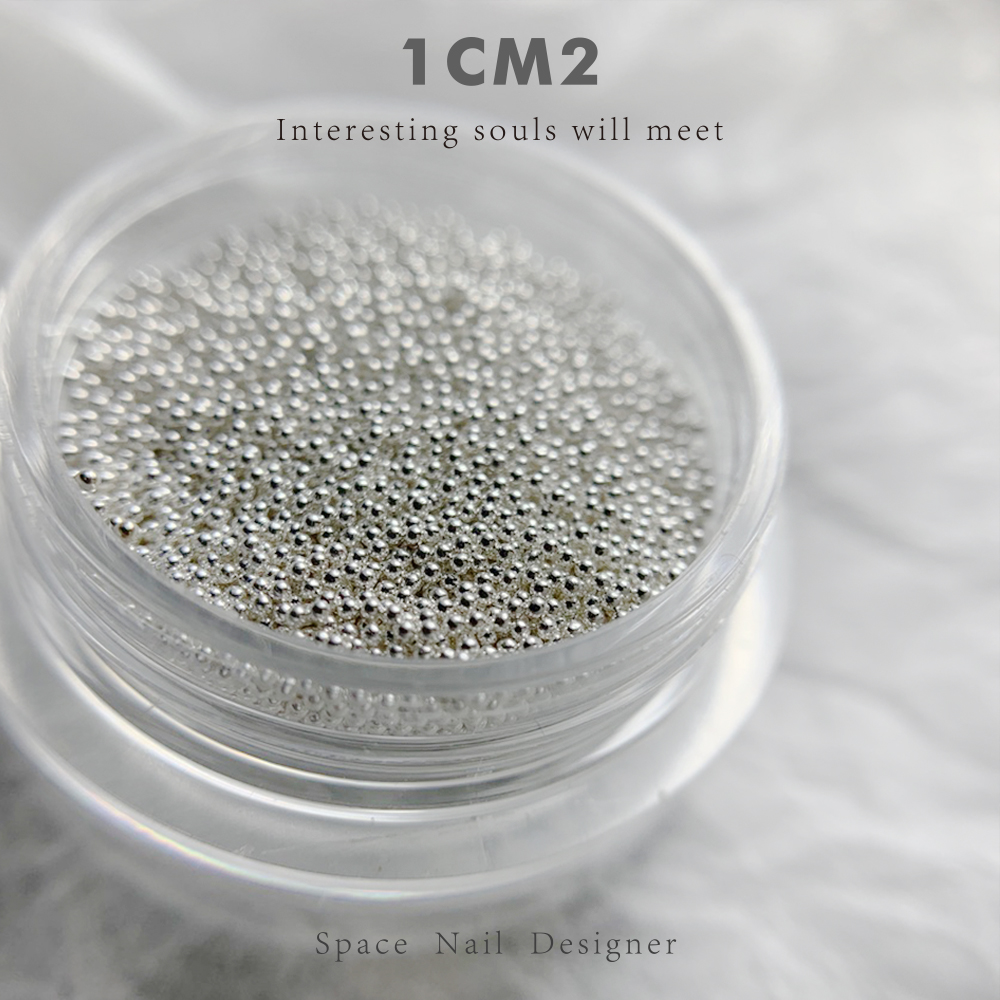 1CM2原创美甲 0.4-0.6mm金银豆子定制美甲饰品小钢珠真金电镀秋冬-图1