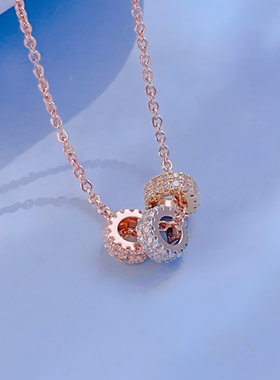 国内现货日本Leafy幸运环转运环女项链吊坠锁骨链可调节轻奢圆环