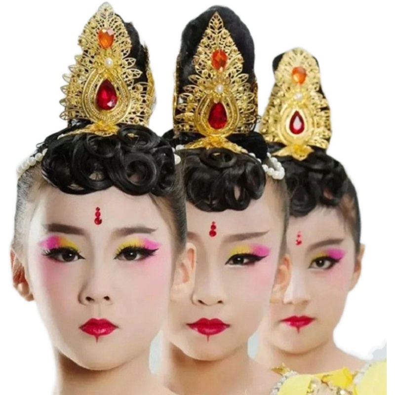 儿童敦煌天女舞蹈演出服女童古典吉祥天女飞天反弹琵琶民族表演服 - 图3