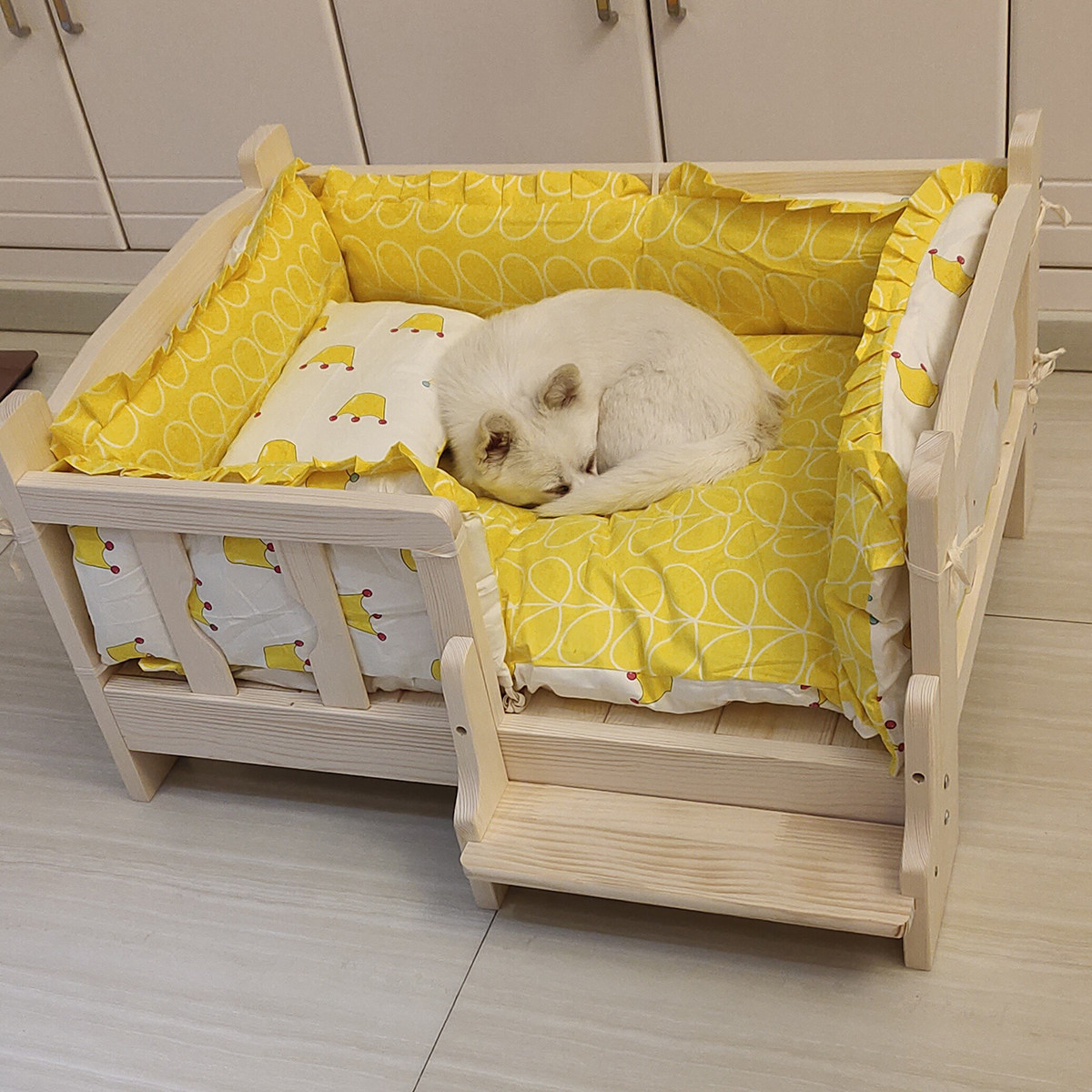 狗床宠物床实木狗窝泰迪小型犬狗狗床宠物狗狗用品四季通用公主床_虎窝淘