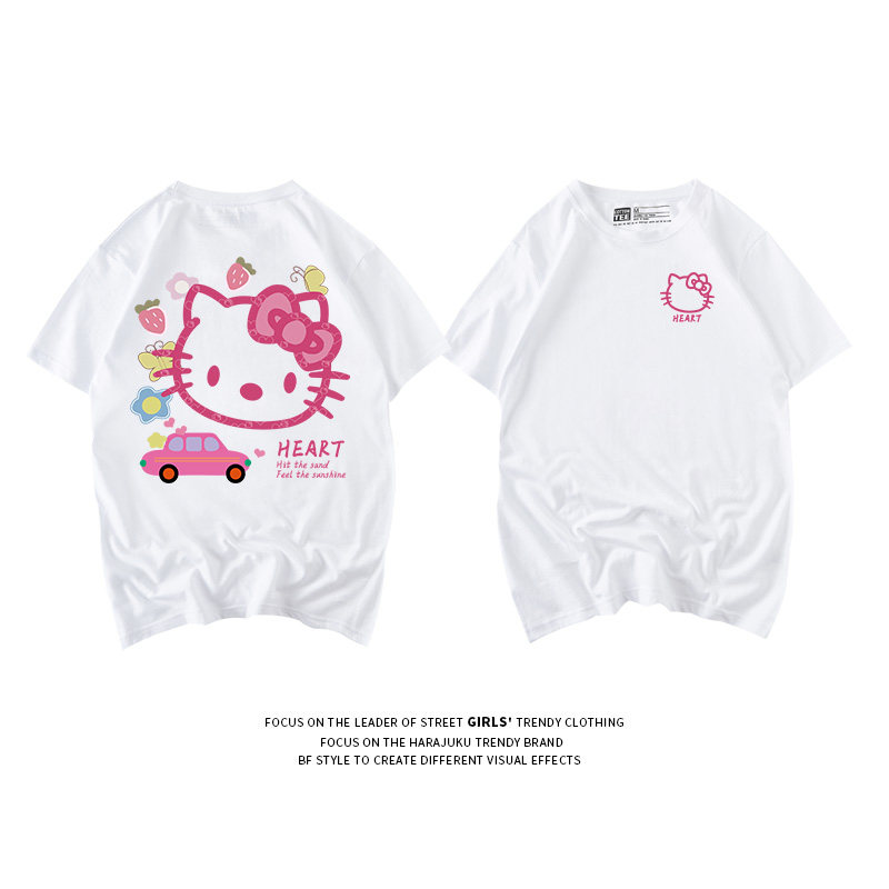 可爱正肩短袖白色宽松纯棉夏季t恤 jkteeT恤