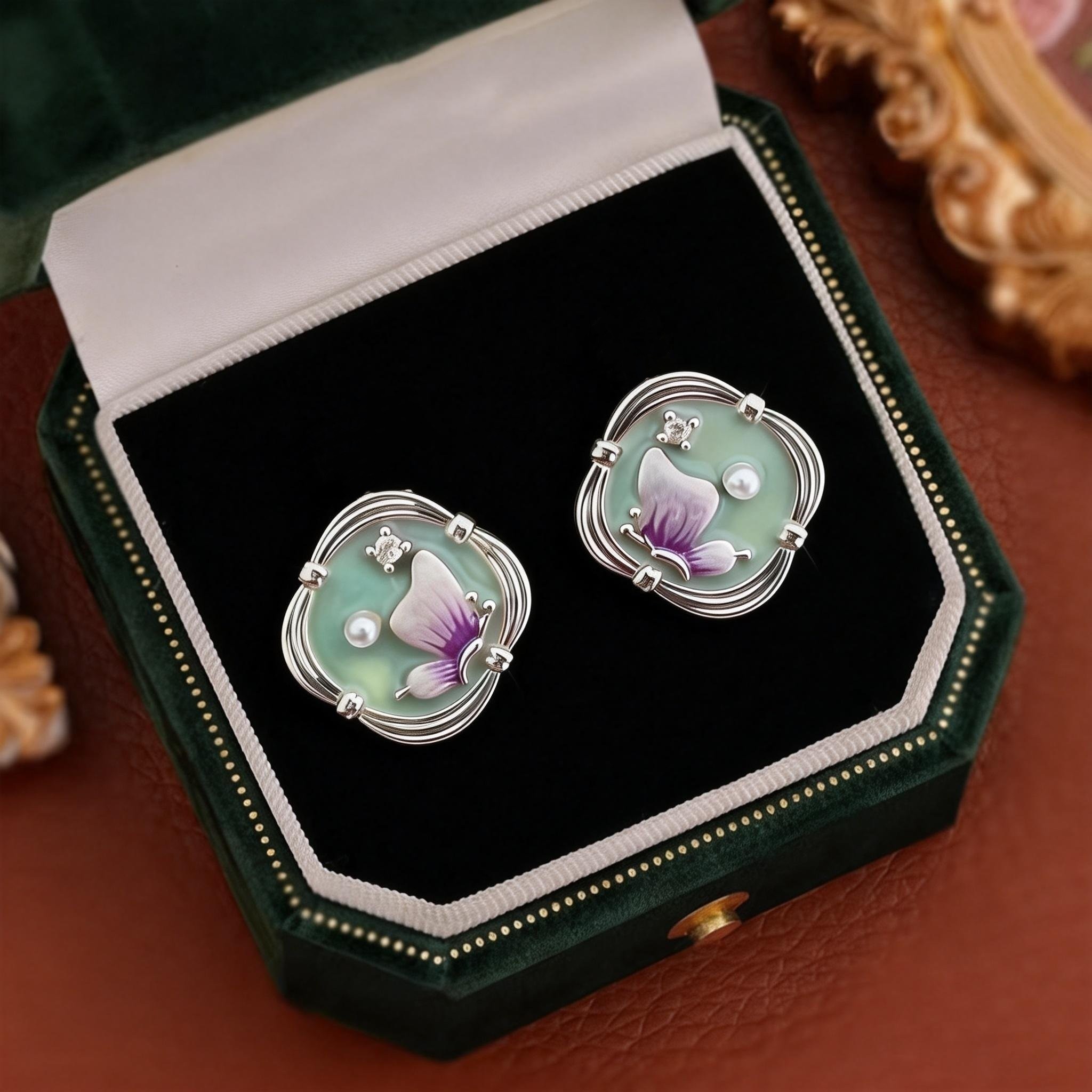 2026年新款潮耳饰复古气质油画耳环女小众设计感花朵耳钉莫奈花园,淘宝优惠券,粉丝福利购,淘宝优惠卷