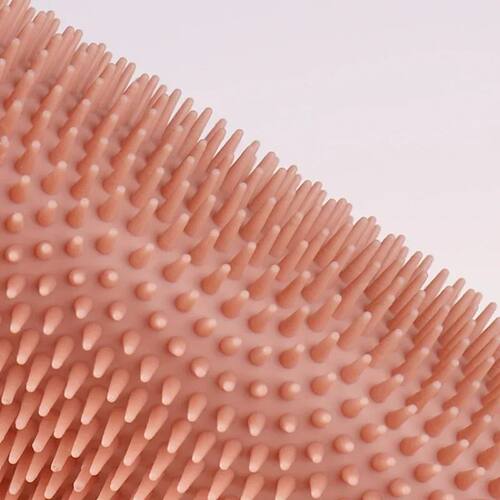 Silicone Body Scrubber Natural Bristles Skin Exfoliator Scru - 图1