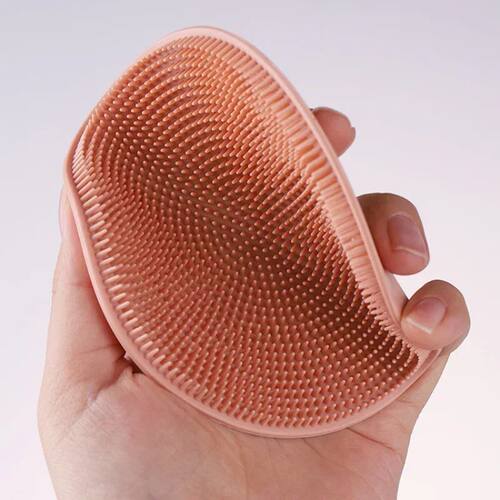 Silicone Body Scrubber Natural Bristles Skin Exfoliator Scru - 图2