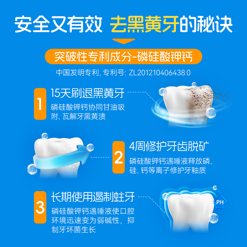 奥乐V换牙期儿童护牙剂6岁以上防蛀含氟去牙菌斑黑牙黄牙专用牙膏 - 图1