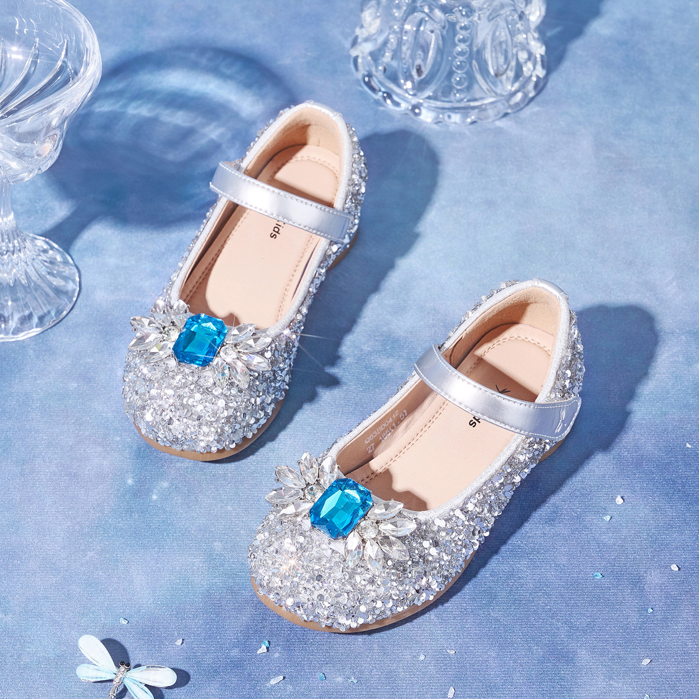 红蜻蜓女童鞋2025秋季新款艾莎水晶鞋校园高跟公主鞋儿童皮鞋单鞋,淘宝优惠券,粉丝福利购,淘宝优惠卷