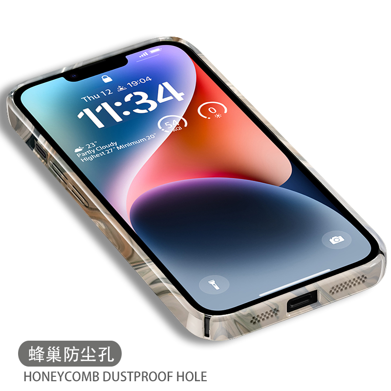 艺术水墨大理石适用于iPhone15Pro手机壳苹果13/14菲林11/12Pro全包边xsmax硬壳7/8plus防摔x/xr高级感 - 图2