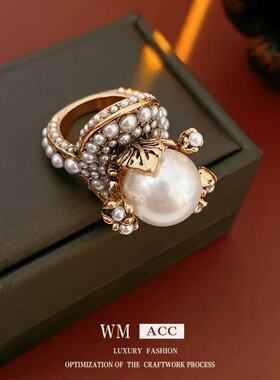 铜合金戒指A495 时尚轻奢气质百搭优雅小众简约精美7号戒指