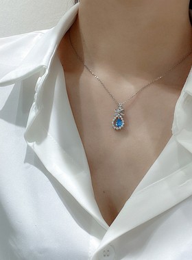 2件包邮 2021年新款轻奢小众设计水滴蝴蝶结吊坠简约优雅项链YB