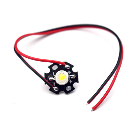 大功率LED高亮灯珠照明光源1w3W5W瓦红黄绿蓝暖白光 带铝基板带线 - 图3