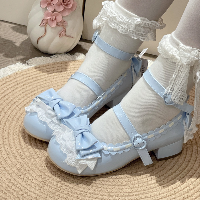 【现货奶奶糕低跟版】久久lolita原创蝴蝶结圆头公主洛丽塔女鞋,淘宝优惠券,粉丝福利购,淘宝优惠卷