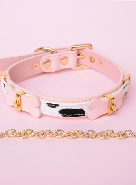 【BAY高端定制】奶牛毛毛项圈贝母puppy女颈带K9脖圈定制choker