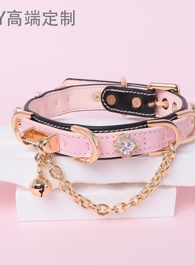 【BAY高端定制】蝴蝶结牛皮项圈骨头puppy女颈带K9定制choker