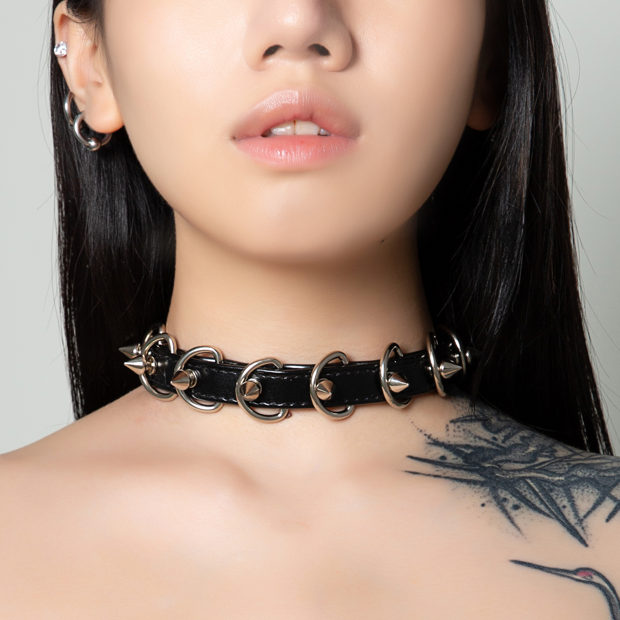 【BAY高端定制】高档欧美简街拍朋克原宿中性亚文化项圈choker-图3