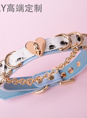 【BAY高端定制】奶牛毛毛项圈puppy女颈带K9脖圈定制choker