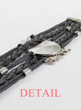 加拿大枫叶黑色永恒礼品皮革手链