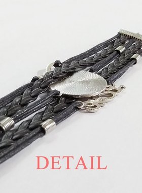 动物黑色永恒礼品皮革手链