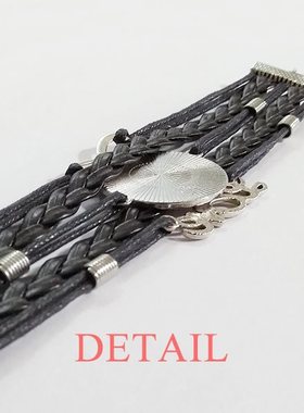 古巴国旗黑色永恒礼品皮革手链