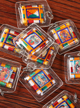 尼泊尔小吊牌挂件绿度母唐卡摆件