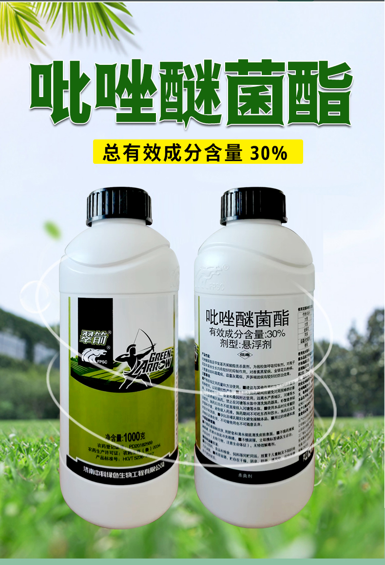 中科翠箭 30%吡唑醚菌酯紫斑病褐斑病白粉病黑星病农药杀菌剂 - 图1