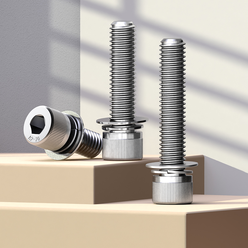 X304不锈钢滚花内六角螺栓组合圆柱头平弹垫片螺丝M2M3M4M5M6-M12,淘宝优惠券,粉丝福利购,淘宝优惠卷