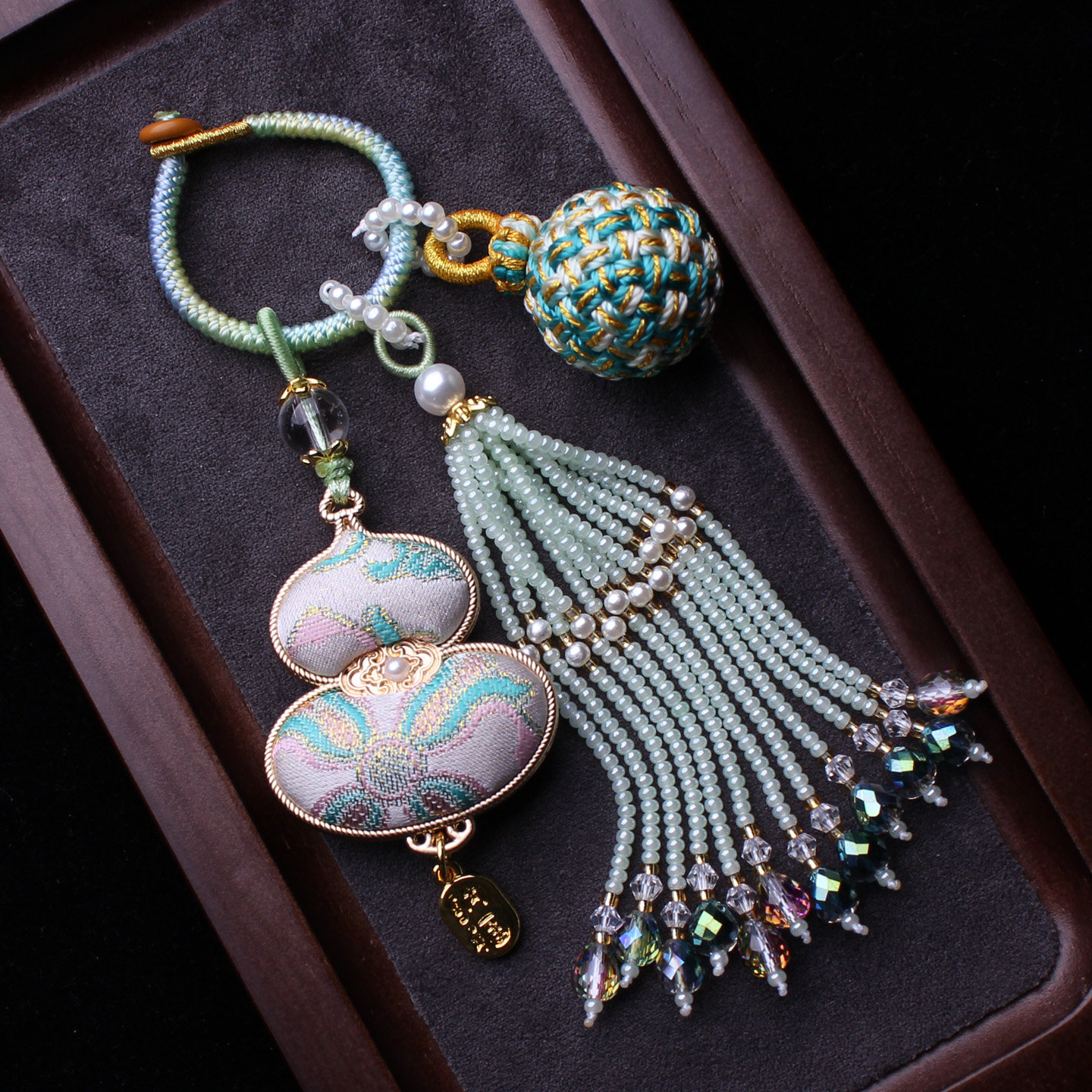 非遗宋锦成品葫芦包包压襟挂件流苏穗子编织有球必应汉服车钥匙扣,淘宝优惠券,粉丝福利购,淘宝优惠卷