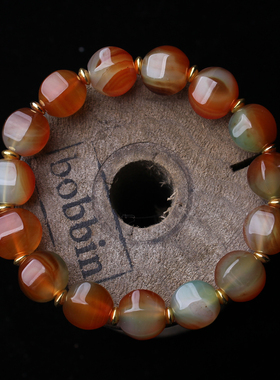 雕刻刻面原色玛瑙手串