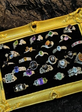 地脉拾光｜天然水晶戒指合集钛钢托不掉色活口指环复古小众女饰品