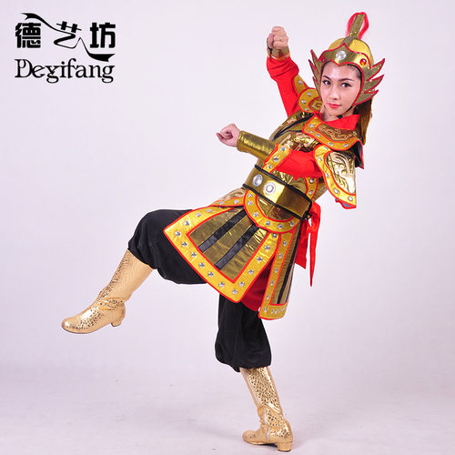 德艺坊将花木兰古代盔甲古装古典舞蹈表演服装士兵演出服装 - 图1