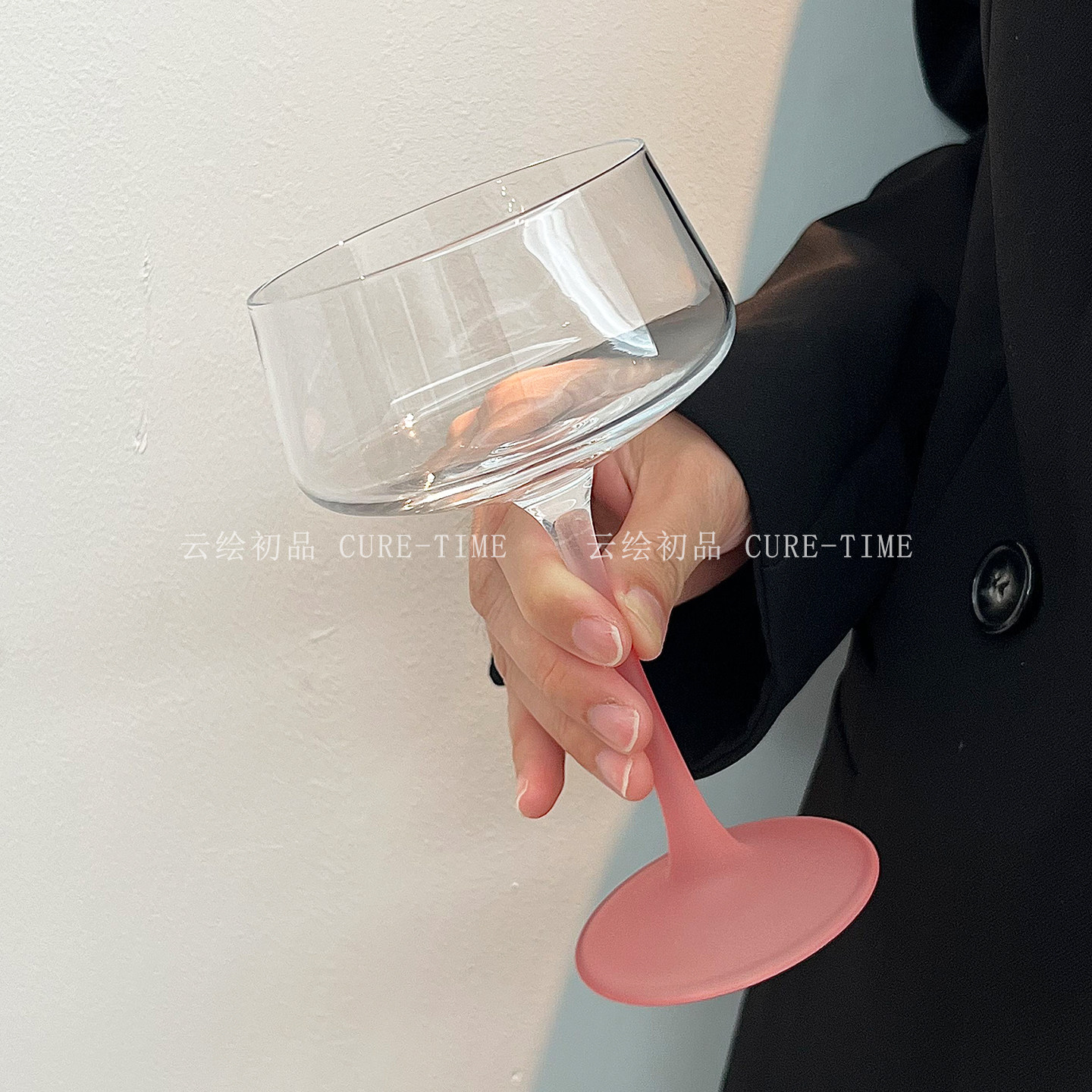 法式粉杆高脚水晶塔杯粉色鸡尾酒杯马天尼杯ins果酒杯女士特调杯,淘宝优惠券,粉丝福利购,淘宝优惠卷