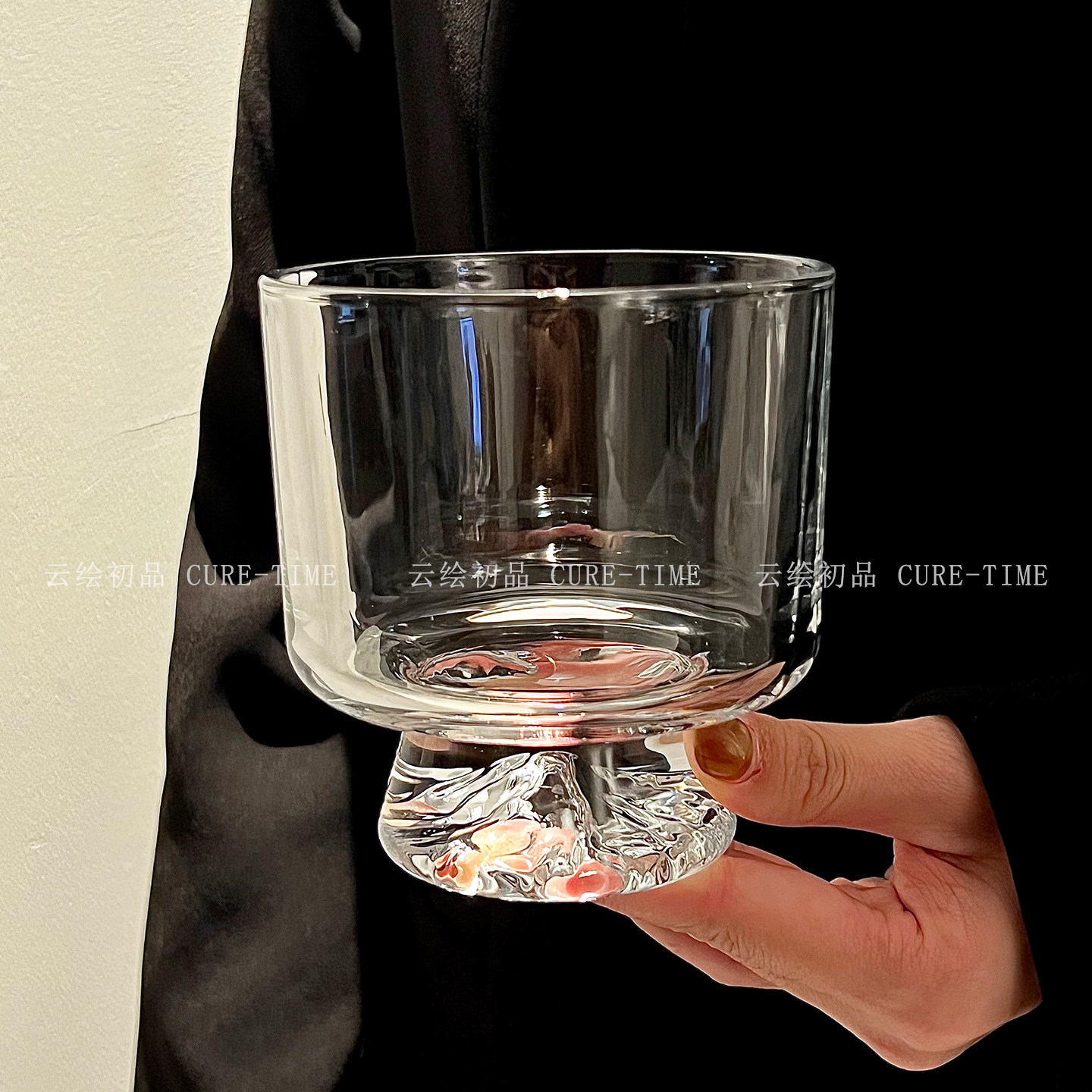 中古观山底透明玻璃矮脚杯小众高颜值威士忌酒杯洋酒杯冷饮咖啡杯,淘宝优惠券,粉丝福利购,淘宝优惠卷