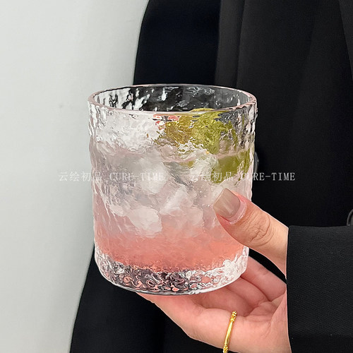 酒吧威士忌冰球酒杯高级感ins石纹玻璃水杯果汁饮料杯调酒杯子 - 图3