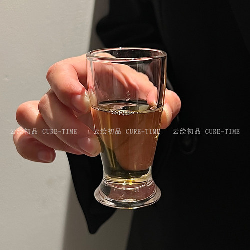 小酒杯子玻璃小蛮腰ins风高颜值厚底白酒杯一口杯啤酒杯迷你小杯 - 图2