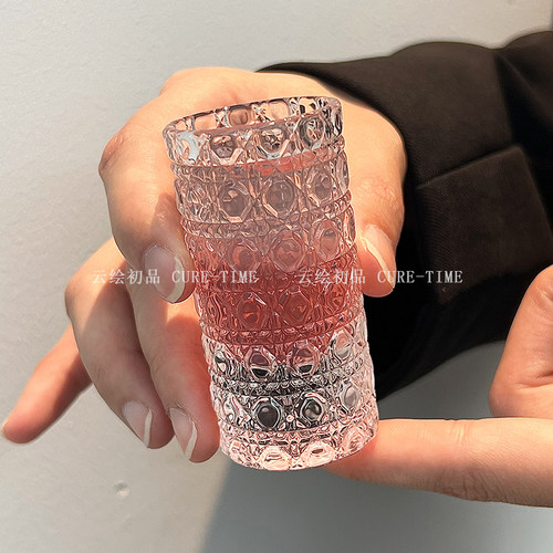 新款轻奢小酒杯浮雕加厚玻璃白酒杯酒盅小号家用一口杯烈酒宝石纹 - 图1