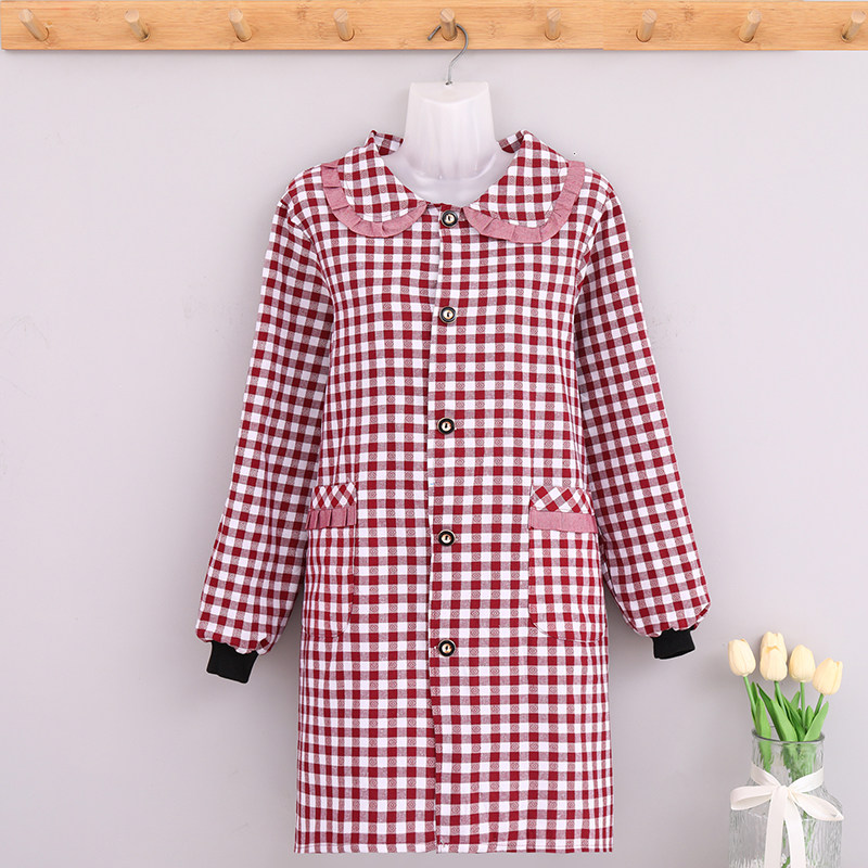 纯棉罩衣透气大人工作服厨房长袖围裙时尚韩版防油污女外套正穿衣,淘宝优惠券,粉丝福利购,淘宝优惠卷