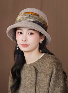 显脸小渔夫帽女秋冬防风保暖盆帽
