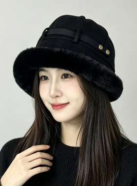 防风护耳渔夫帽女款冬季保暖盆帽