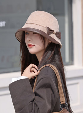 显脸小渔夫帽女秋冬防风护耳盆帽