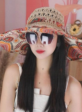 夏季渔夫帽子夏薄款女大檐遮阳帽