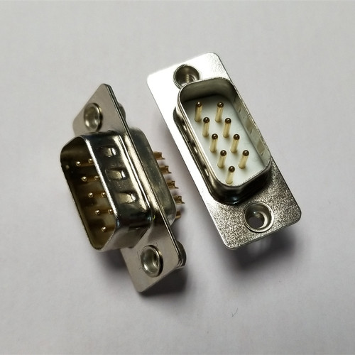 供应DSUB镀金3U车制DB9P公头优联康RS232串口实芯DB9针连接器插头 - 图1