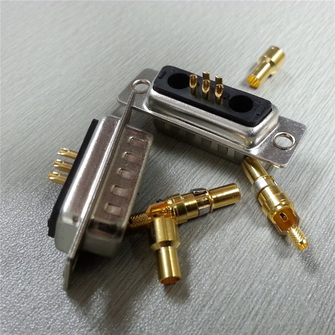 优质DS-UB7W2射频焊线连接器 5+2针射频同轴式公头接插件-图1