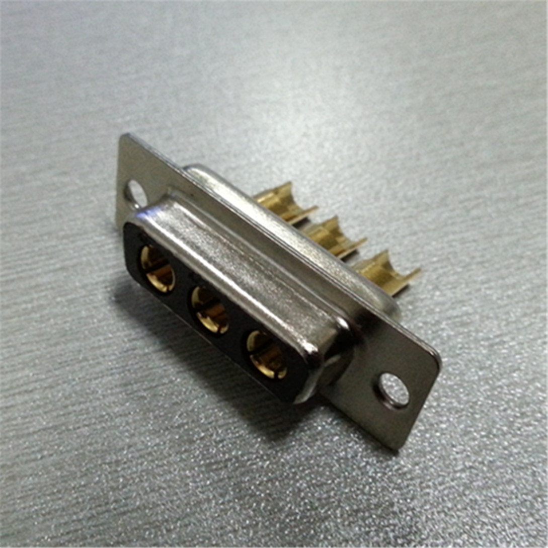 优质大电流D-SUB3W3焊线式母头连接器矩形D型3孔接口电源接线母座 - 图2