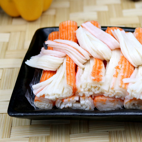 日本寿司料理大崎蟹柳500g蟹肉棒即食火锅模拟蟹柳30根海鲜蟹足棒 - 图1